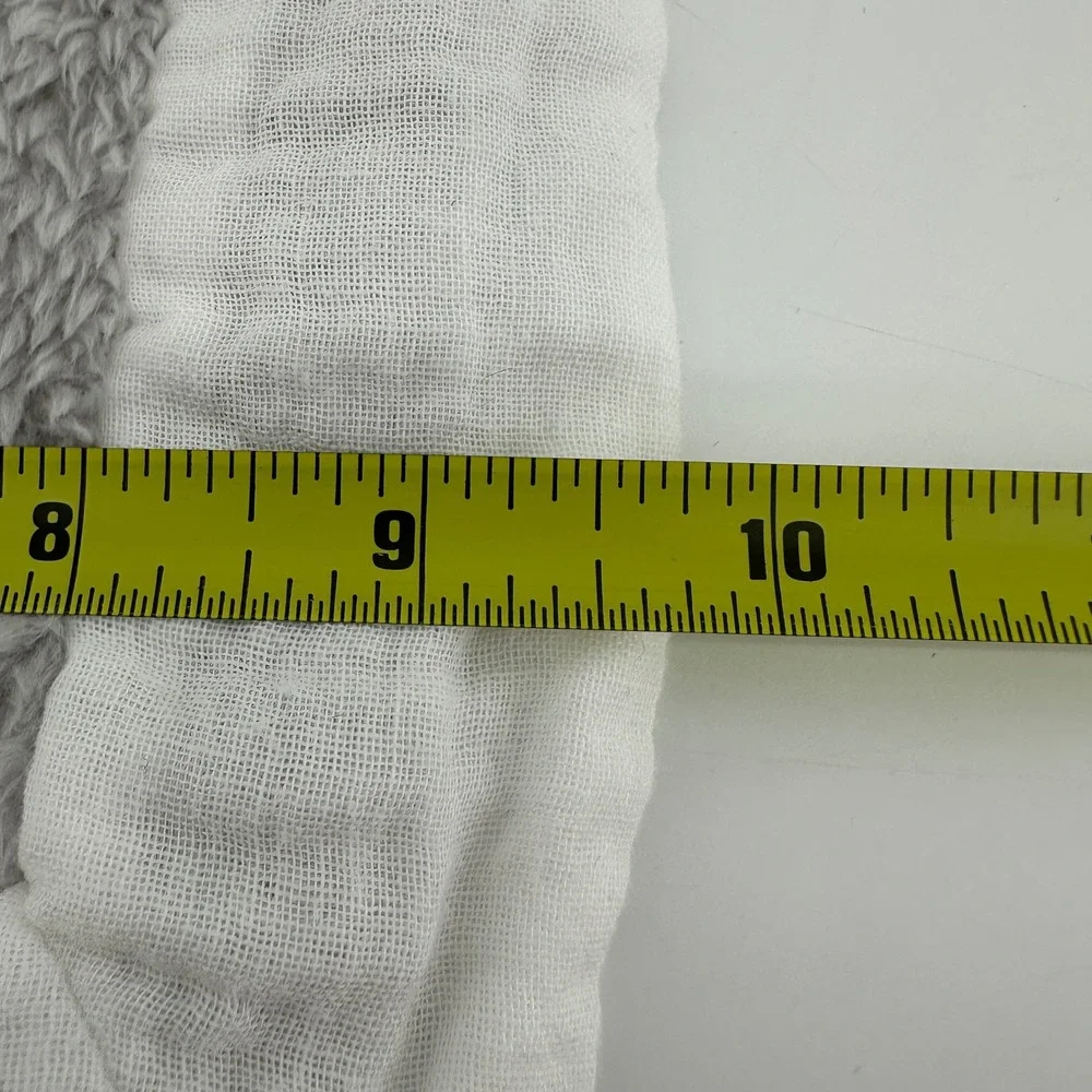 CareAboo Baby Security Blanket Grey Faux Fur White Muslin Gauze Lovey 17x9